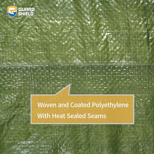 GUARD SHIELD Green 8x8 Feet Waterproof Poly Tarp Cover 5mil - Multi Purpose