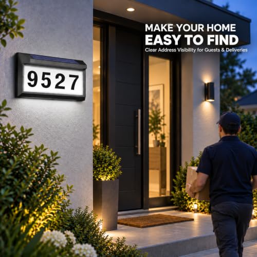Eyrosa Solar Address Sign Lighted House Numbers - Black, 1 Pack