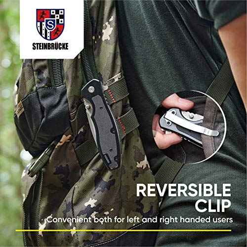 Elemake Pocket Knife with Clip - Camping Knife for Men, 3" Sandvik 14C28N Stainless Steel Blade, EDC Knives Gift for Men