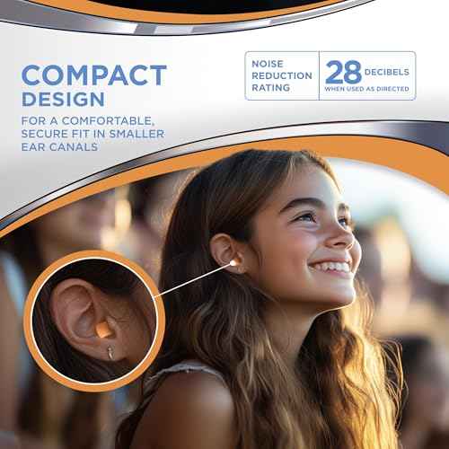 HEAROS Nanos NRR 28 Noise Cancelling Foam Ear Plugs - Extra Small Hearing Protection for Petite Ears - Ideal for Sleeping snoring Travel Concerts Sports Events and Shooting (25 Pairs)