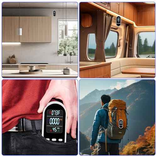 Combustible Gas & Carbon Monoxide Detector 4-in-1 Alarm with Temp/Humidity Sensor ? Plug-in CO/Gas Leak Detector for Home, RV, Apartment Safety (Explosive Gas & CO Detection) (Battery, 2-Pack)