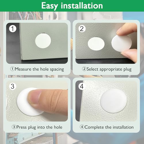 EASYEAH 4-Pack Black Rubber Plugs for 1-3/4 Inch (45mm) Round Holes - Food-Grade Silicone