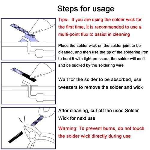 solder wick braid 10ft Length Desoldering Wick Braid Remover Tool Solder Sucker 1 piece No-Clean soldering Wick Wire Roll and Disassemble Electrical Components