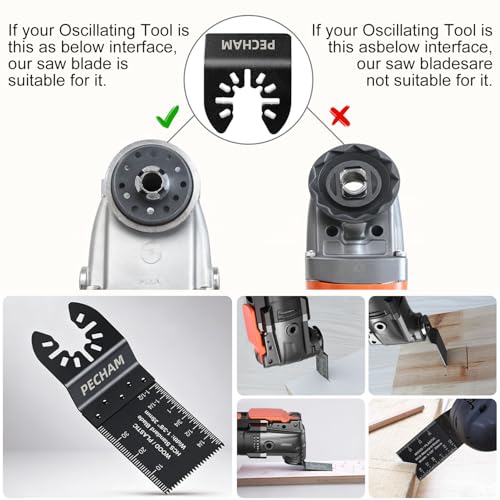 PECHAM 24PCS Universal Oscillating Multi-Tool Saw Blades Kit for Wood, Metal, Plastic, Quick Release