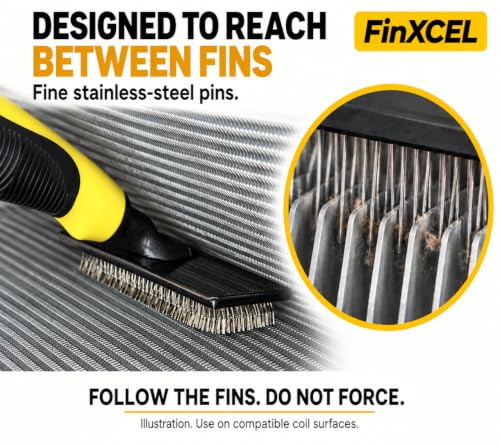 FINXCEL Large HVAC Coil Cleaner Brush for Evaporator & Condenser Fins