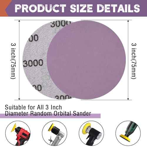 35 Pcs 3 Inch Wet Dry Sanding Discs Hook and Loop 3000 Grits Sandpaper Professional Aluminum Oxide Sand Paper Polish for Wood Metal Paint Finishing