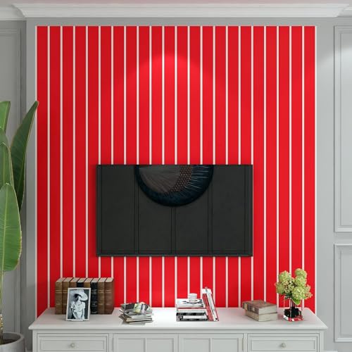 YENHOME Wallpaper Border Red Peel and Stick Wallpaper Border 3"X236" Mirror Frame Border Tape Wall Border Trim for Walls Red Bulletin Board Borders Self Adhesive Wallpaper for Bedroom Bathroom
