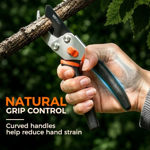 8.5 Inch Bypass Pruning Shears Sunset Orange | Jam-Proof Garden Clippers