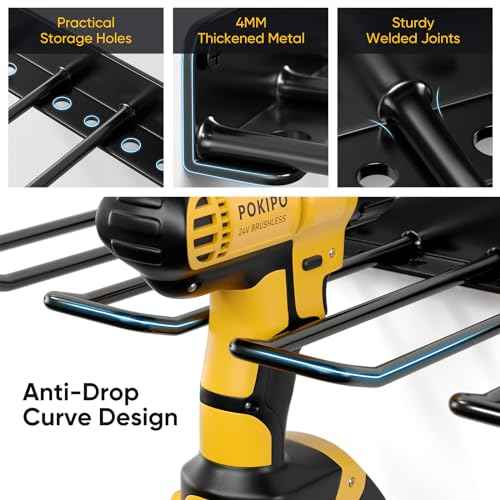 Power Tool Organizer, Drill Holder Wall Mount, Heavy Duty Garage Tool Organizer and Storage, Suitable Tool Rack for Tool Room, Workshop, Garage (Black-1 Tirer)