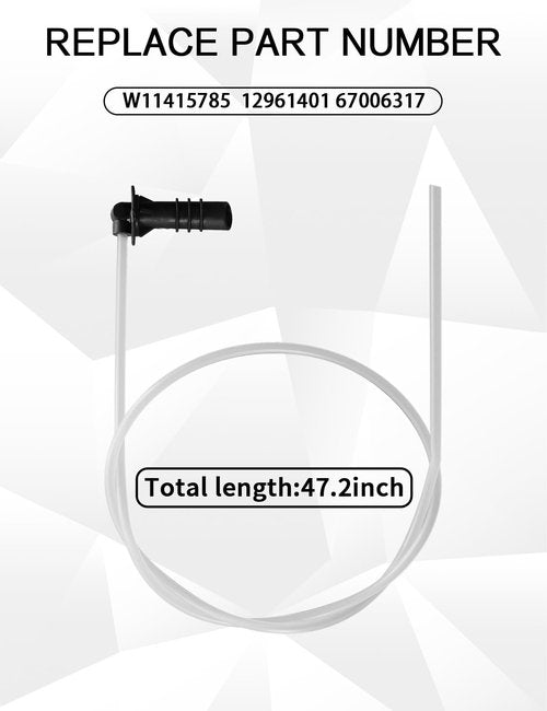 W11415785 Ice Maker Fill Tube Water Line Fit for Multiple Whirlpool Models Replace 12961401 67006317,1200mm(47.24in)