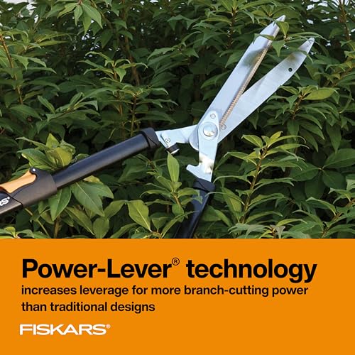 Fiskars 25-33 Inch Power-Lever Extendable Garden Hedge Shears with 10-Inch Blades