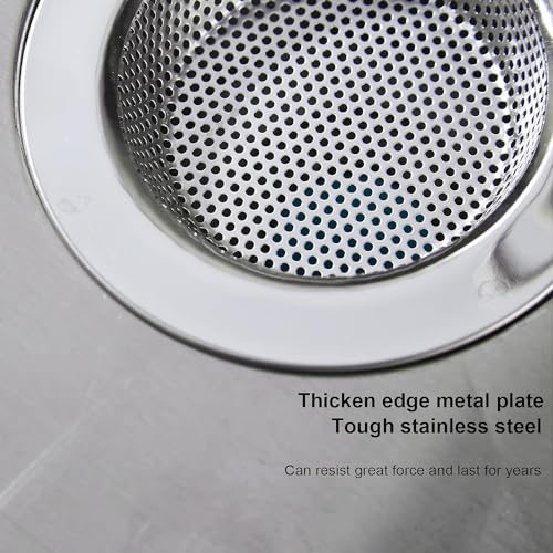 Stainless Steel Kitchen Sink Strainer 4.5 Inch Wide Rim Mesh & Punching Design