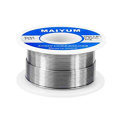 63-37 Tin Lead Rosin Core Solder Wire for Electrical Soldering (0.8mm 50g)