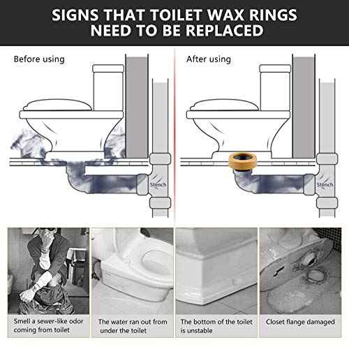 Extra Thick Toilet Wax Ring Kit with Flange and Bolts for Floor Outlet Toilets New Install or Re-seat, Fits 3-inch or 4-inch Waste Lines