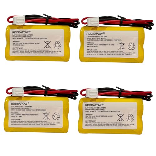 3.6V 900mAh Ni-CD Exit Sign Emergency Light Battery for Unitech LEDR-1 6200RP, Dantona CUSTOM-318 OSA230,Lowes 253799,Exitronix 10010037 (4 Pack x 3.6v 900mah Emergency/exit Light Battery)