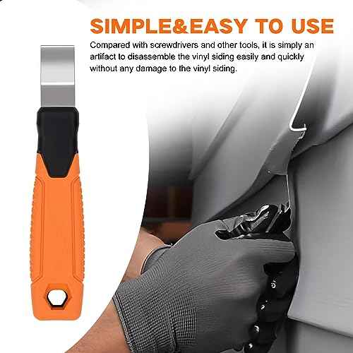Vinyl Siding Removal Tool - Extra Long Handle, Steel Blade, Non-Slip Grip for Installation and Removal