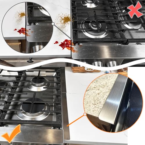 VAYAGARDEN Silver Retractable Stove Gap Covers 13.8"–27.6" x 1" (2 Pack)