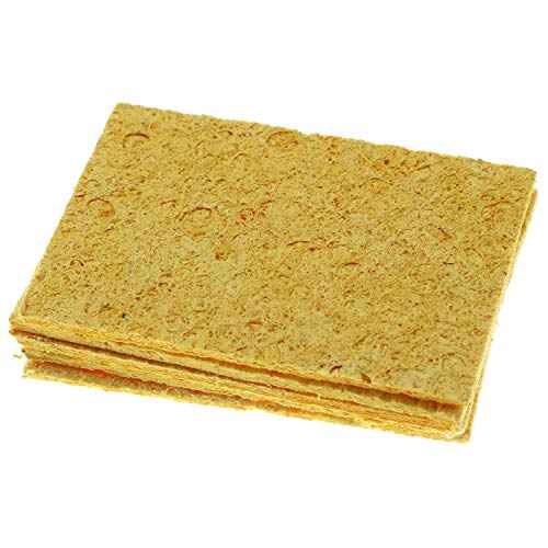 MEETOOT 6pcs Soldering Iron Cleaning Sponge 50x35mm Square Sponge High Temperature Sponge Welding Platform Sponge Welding Clean Pads