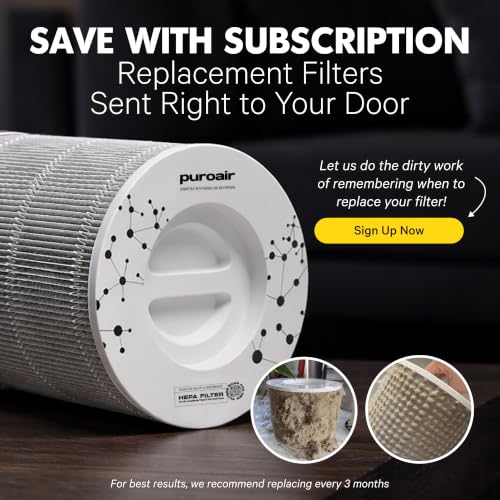 PuroAir 240 HEPA Filter Replacement 2 Pack for Air Purifiers - Genuine, 3-4 Month Filter