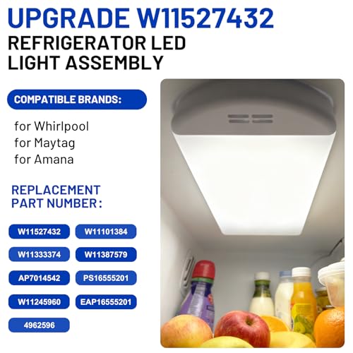 Emnrod W11527432 13in Refrigerator LED Light Replacement for Whirlpool Maytag WRX735SDHZ02/03/04/07/08/11/12/15, etc.