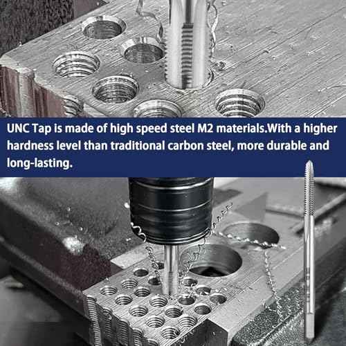 2pcs No 4-40 UNC Thread Tap Right Hand, HSS 4 x 40 UNC Straight Fluted Machine Tap