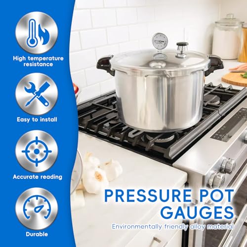 Pressure Cooker Gauge Replacement for Presto 85772 82237 82121 with 3/8" UNC Gasket, Washer & Nut