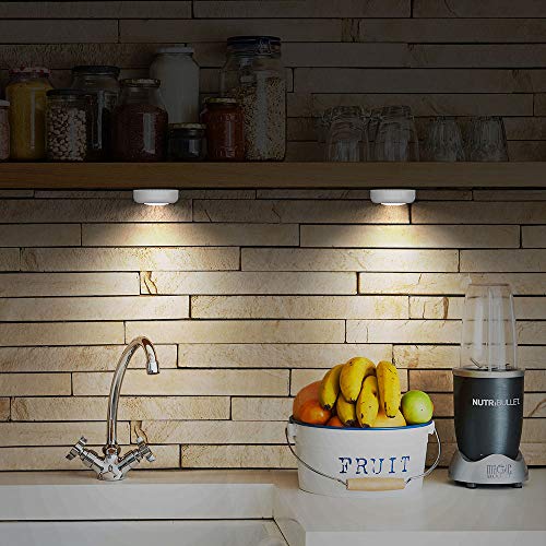 VICOX White 6-Pack Battery-Powered Push Tap Lights Self-Adhesive Puck Lights