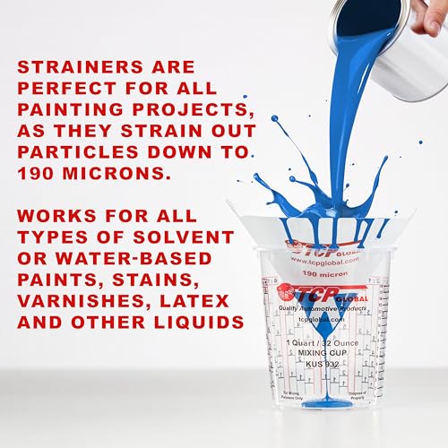 TCP Global 190 Micron Ultra-Fine Paint Strainer Tips - Pack of 50