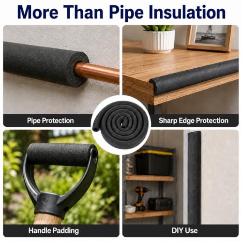 CARGEN 3/4" ID Foam Pipe Insulation for 3/4" OD HVAC AC Refrigerant Lines - 6ft Variation