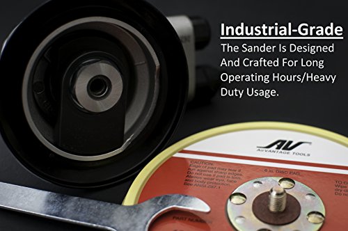 AirVANTAGE 6-Inch Industrial Random Orbital Air Sander with Low-Profile Pad, 3/16 Hook & Loop, Non-Vacuum