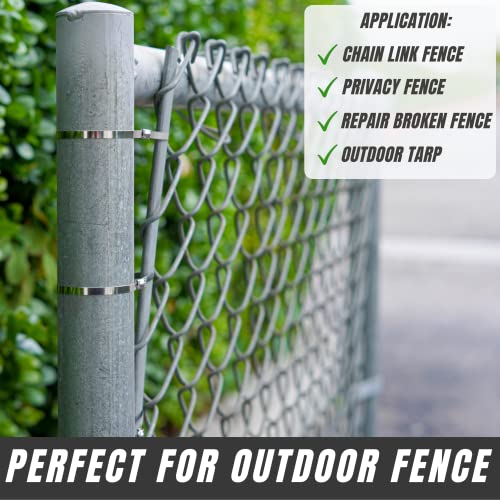 Heavy Duty Stainless Steel Zip Ties 11.8 inch 100 Pack for Machinery, Vehicles, Outdoor Use