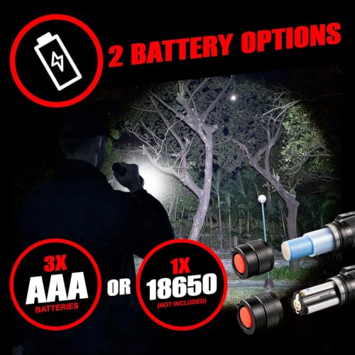 GearLight Black LED Tactical Flashlight - Compact Military-Grade Emergency Torch