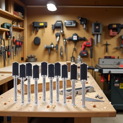 12 Pcs 1/4 Inch Rubber Mandrel Sand Drum Holder Sanding Drum Rubber Bands with 1/8 Inch Shank for Sanding Drum Holder Sleeve Rotary Tool