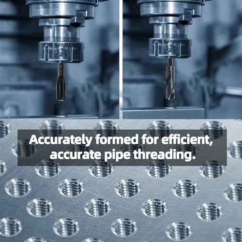 1/4-18 NPT Pipe Tap and 7/16" drill Set, Carbon Steel Hand Threading Plumbing Tap Set for Plumbers Mechanics DIY Thread cutting tools