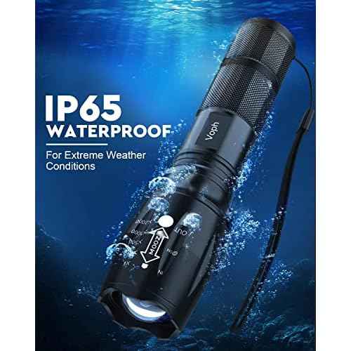 Flashlight 2 Pack, 5 Modes High Lumen Tactical LED Flash Light, High Lumens Bright Waterproof Flashlights, Christmas Stocking Stuffers Gifts for Men, Hunting Camping Essentials Gear