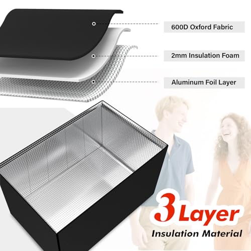 TOHONFOO Black Window Air Conditioner Cover 21"W x 15"H x 16"D - Heavy Duty, Insulated & Waterproof