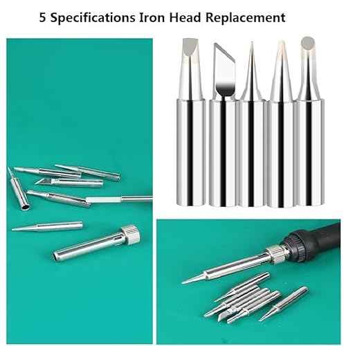 Soldering Iron Kit, LCD digital display, inner-heat, Adjustable Temperature Soldering Iron, Digital Multimeter Kit, Multi Tester, 5pcs Solding Tips (Orange)