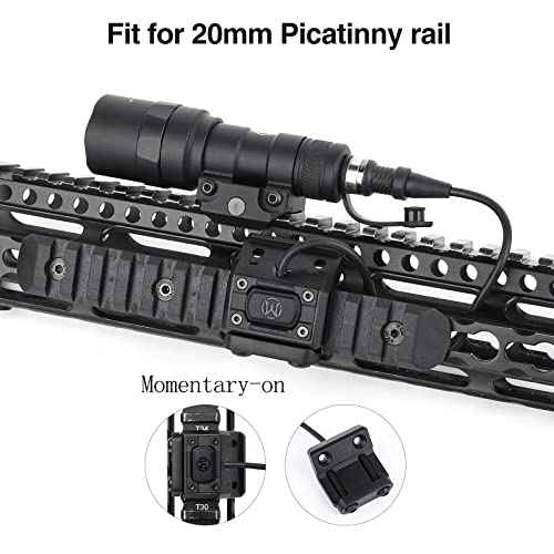 NOBUHIRO Tactical Modular Wire Remote Pressure Switch with Offset Light Mount for M300 M600, with SF Plug for M300 M600 Series Flashlights, Fit for 20mm Picatinny Rail (SF)