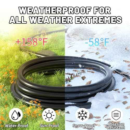 16/3 Black Indoor Outdoor Extension Cord 10 Ft Waterproof, Heavy Duty Extension Cord with 3 Prong Grounded Plug,13A 1625W 16AWG SJTW, Flexible Weatherproof Power Cable for Offices, Gardens and Lawns