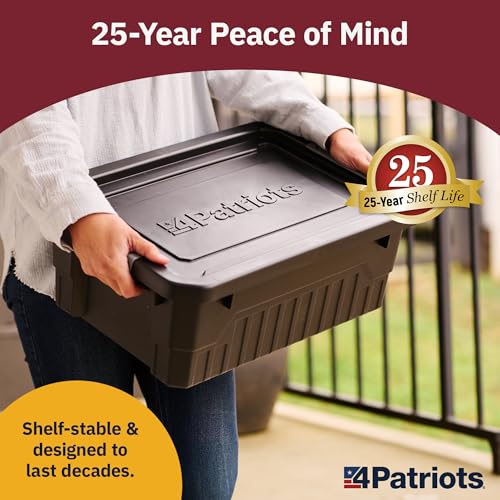 4Patriots Emergency Food Kit - 128 Servings Freeze-Dried Survival Meals, 25-Year Shelf Life