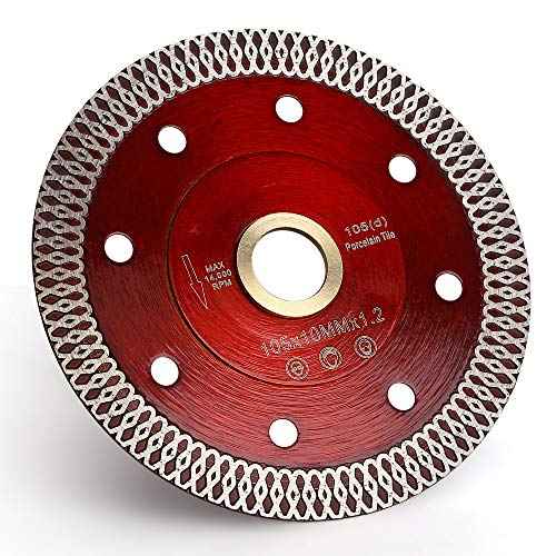 YIJING 4" Porcelain Blade Super Thin Diamond Saw Blade for Cutting Ceramic Porcelain Tile Granite Marble (4"-1pc)