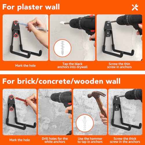 16 Pack Garage Hooks with Anti-Slip Coating Heavy Duty Wall Mount Hooks for Garage Storage and Hanging Hoses Bike Garden Tools Ropes etc