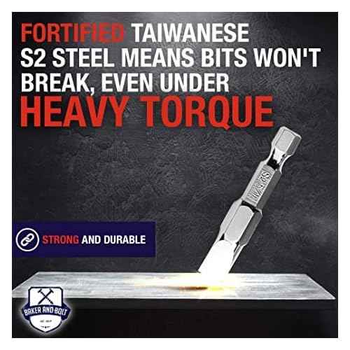 Slotted Screwdriver Bit Set | Premium12pc Complete SAE Set Bit Holder and Storage case Precision 1/4in Hex Shank Magnetic Flat Head Drive Bits Set 2 in Long Security Set for Drill Impact Drivers