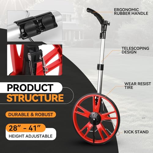 Auto Dynasty Digital Measuring Wheel 3-Section Folding with Backpack, Backlit LED Display