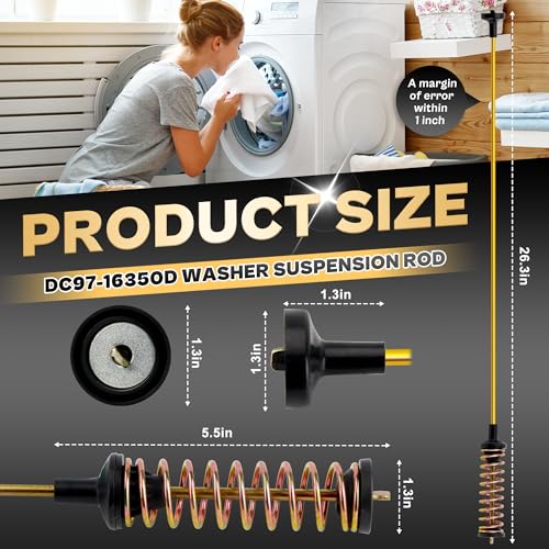Vypart DC97-16350D Washer Suspension Rods for Samsung WA50T5300AC/WA50R5400AV (Black)