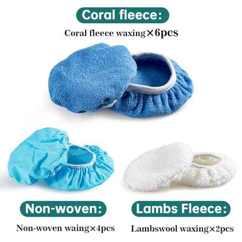 Sukh 12PCS Car Buffing Pads - Car Polishing Bonnet Pad Buffing Pads 5 to 6 Inches Microfiber Polish Pads Orbital Buffer Pads Wax Cover Kit for Vehicle Waxing and Cleaning