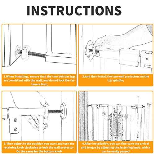 4 Pack Baby Gate Threaded Spindle Rod M10 (10mm) Screw Replacement Hardware Parts Kit for Pressure Mounted Baby & Pet Safety Gates & Stair Gates (10mm, White)