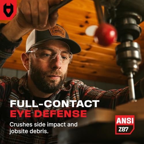 NoCry Safety Glasses Black & Red, Anti-Fog, Scratch-Resistant, ANSI Z87, UV Protection