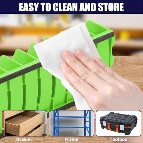 2Pcs Tool Box Organizer, 10 Slots Plier Organizer Rack with Nonslip Rubber Base, Extendable Plier Holder and Cutter Storage Shelves, Tool Trays for 3" H Drawers, Toolbox Attachments (Green)