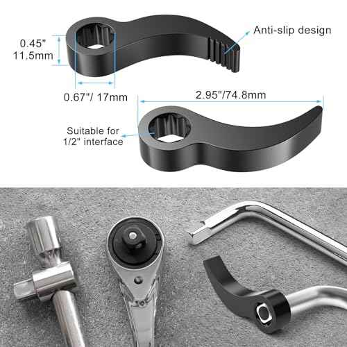 Lytool 2 Pcs Pry Bar Wrench Adaptor Head, Crowbar Adapter Head Tool, Half Shaft Removal Car Repairing Tools (1/2" Drive)